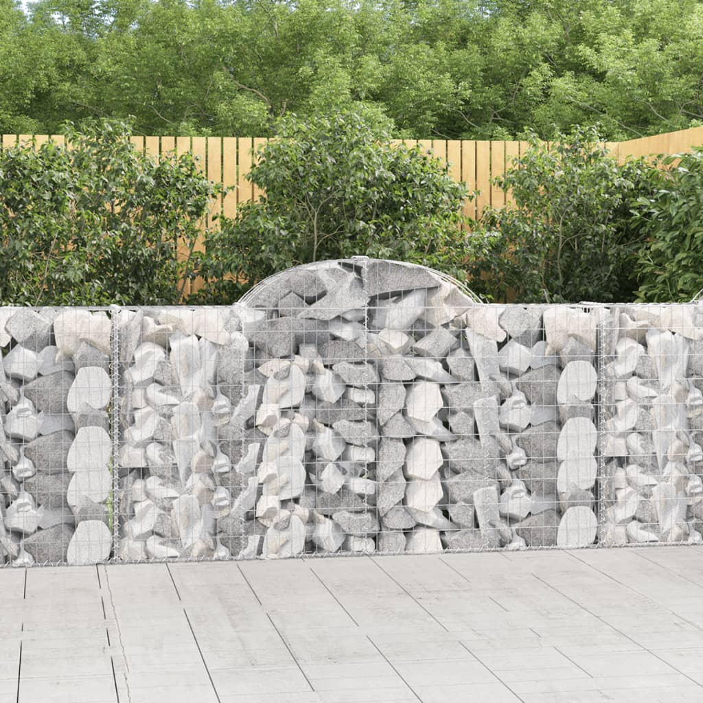 Arched Gabion Baskets 20 pcs 78.7"x11.8"x39.4"/47.2" Galvanized Iron