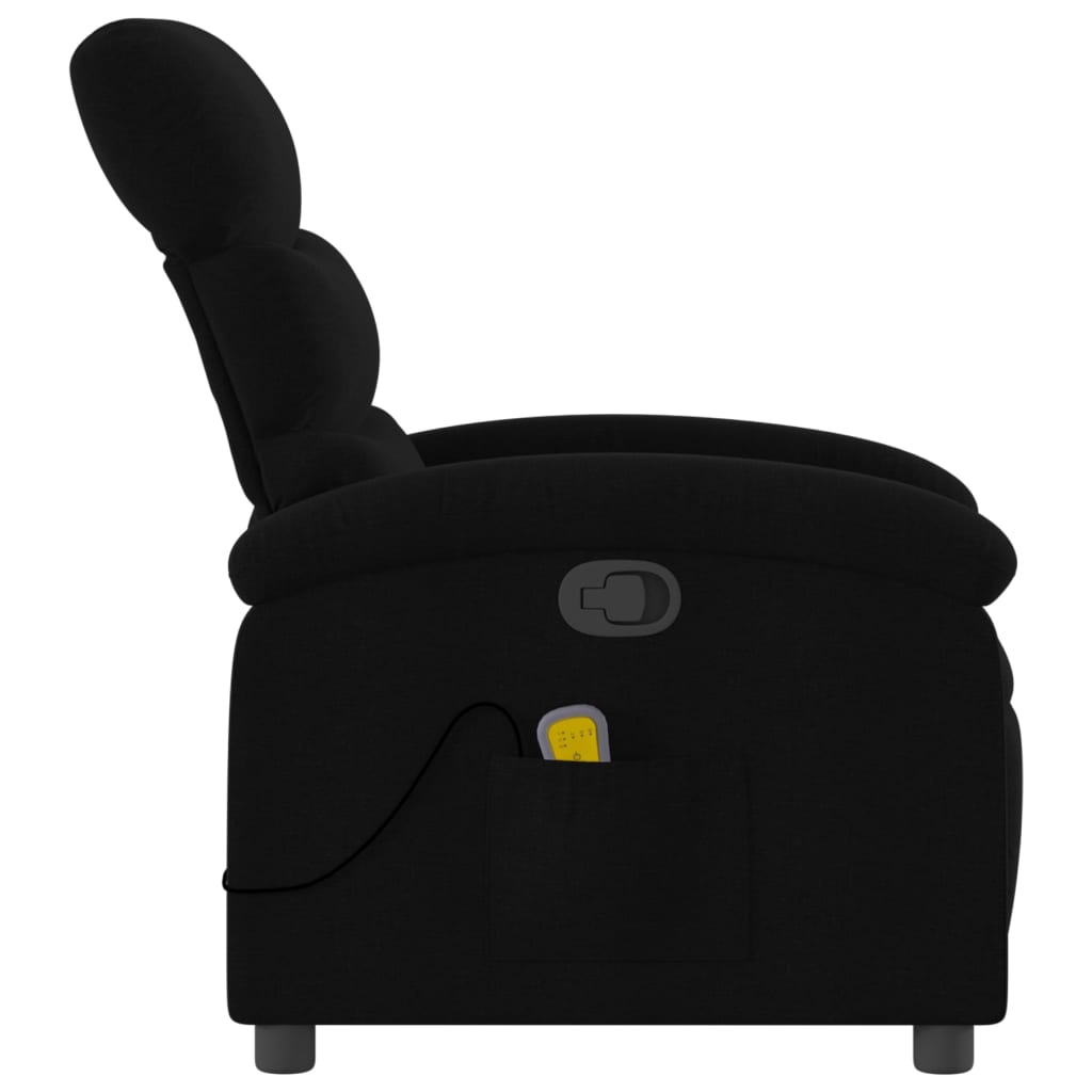 Massage Recliner Chair Black Fabric