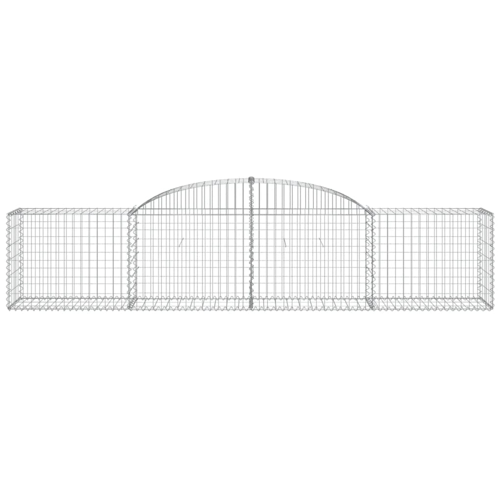 Arched Gabion Baskets 7 pcs 118.1"x19.7"x23.6"/31.5" Galvanized Iron