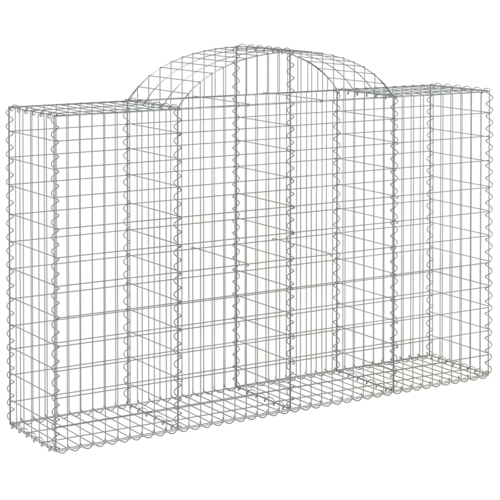 Arched Gabion Baskets 18 pcs 78.7"x19.7"x47.2"/55.1" Galvanized Iron