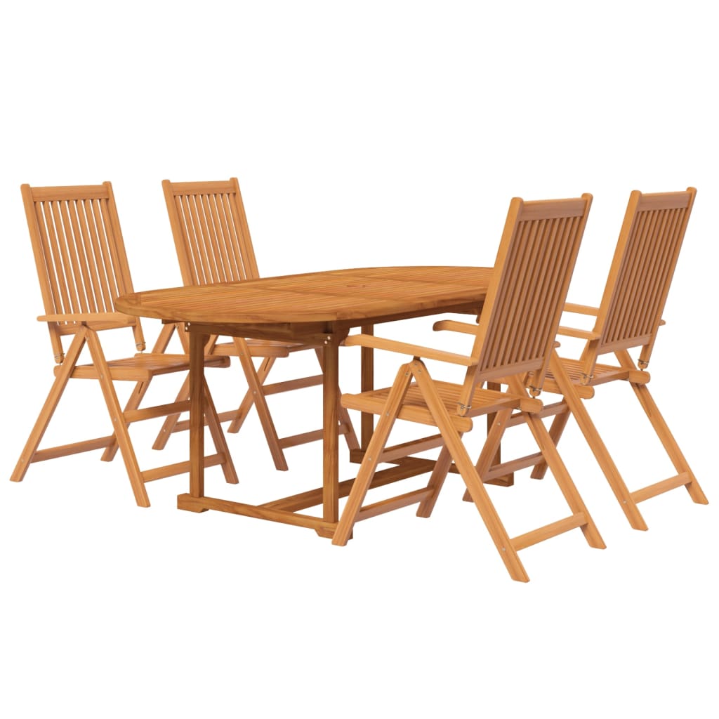 5 Piece Patio Dining Set Solid Wood Acacia