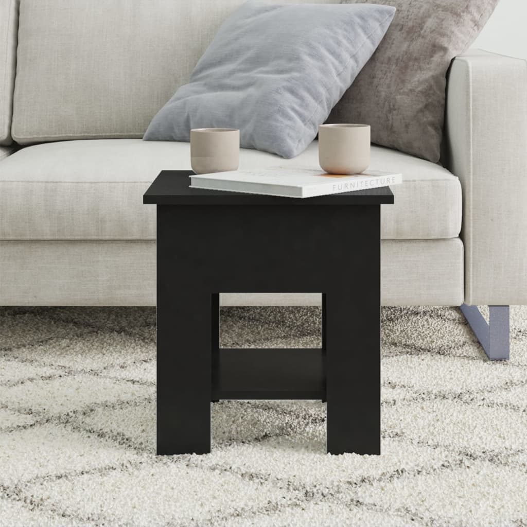 Coffee Table Black 15.7"x15.7"x16.5" Engineered Wood