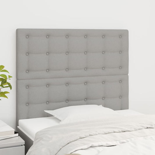 Headboards 2 pcs Light Gray 39.4"x2"x30.7"/34.6" Fabric