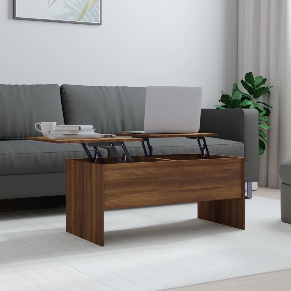 Coffee Table Brown Oak 40.2"x19.9"x18.3" Engineered Wood