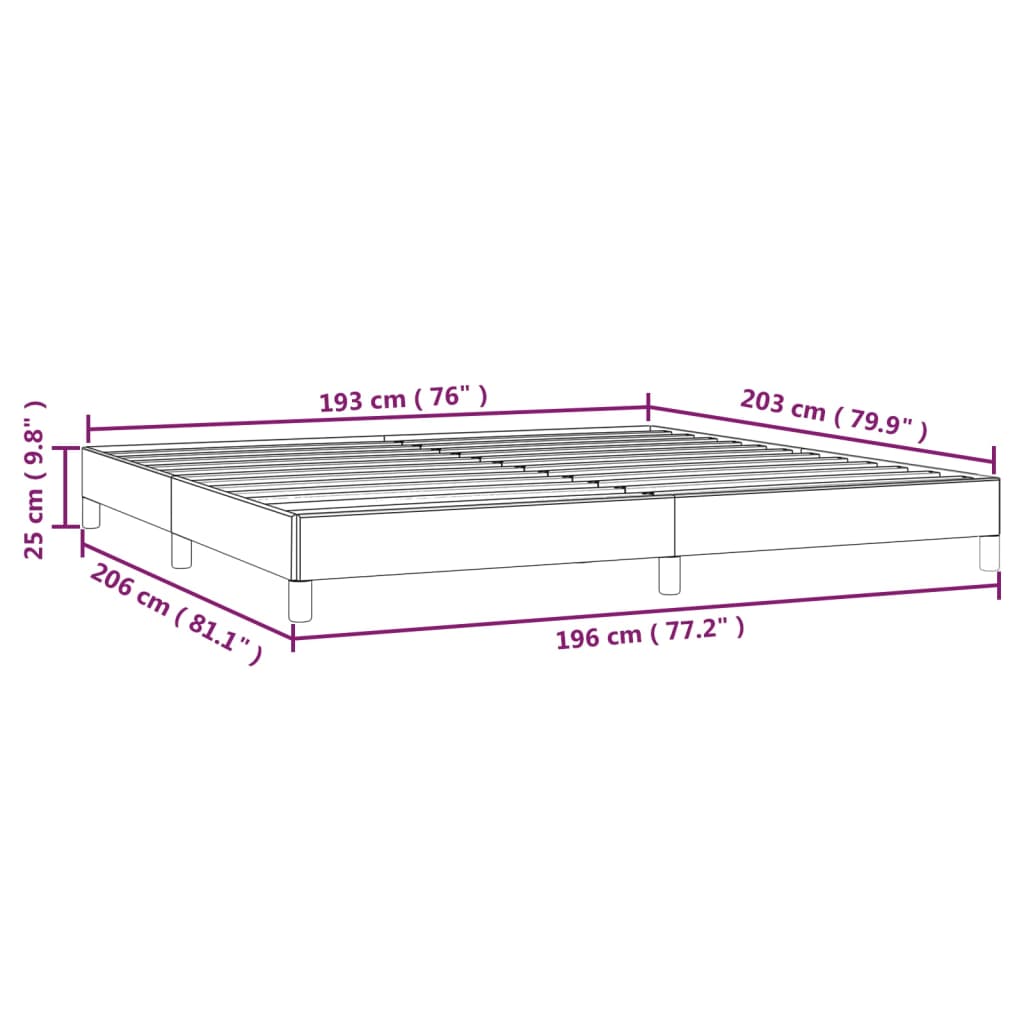 Bed Frame without Mattress Light Gray 76"x79.9" King Fabric