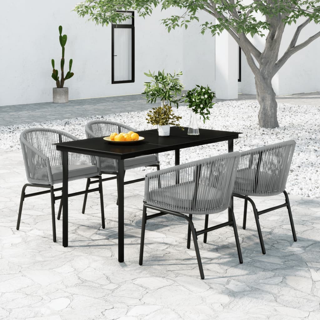 5 Piece Patio Dining Set Gray