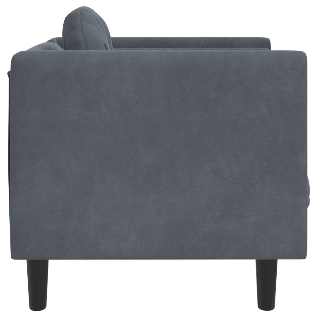 Sofa Chair with Cushion Dark Gray Velvet