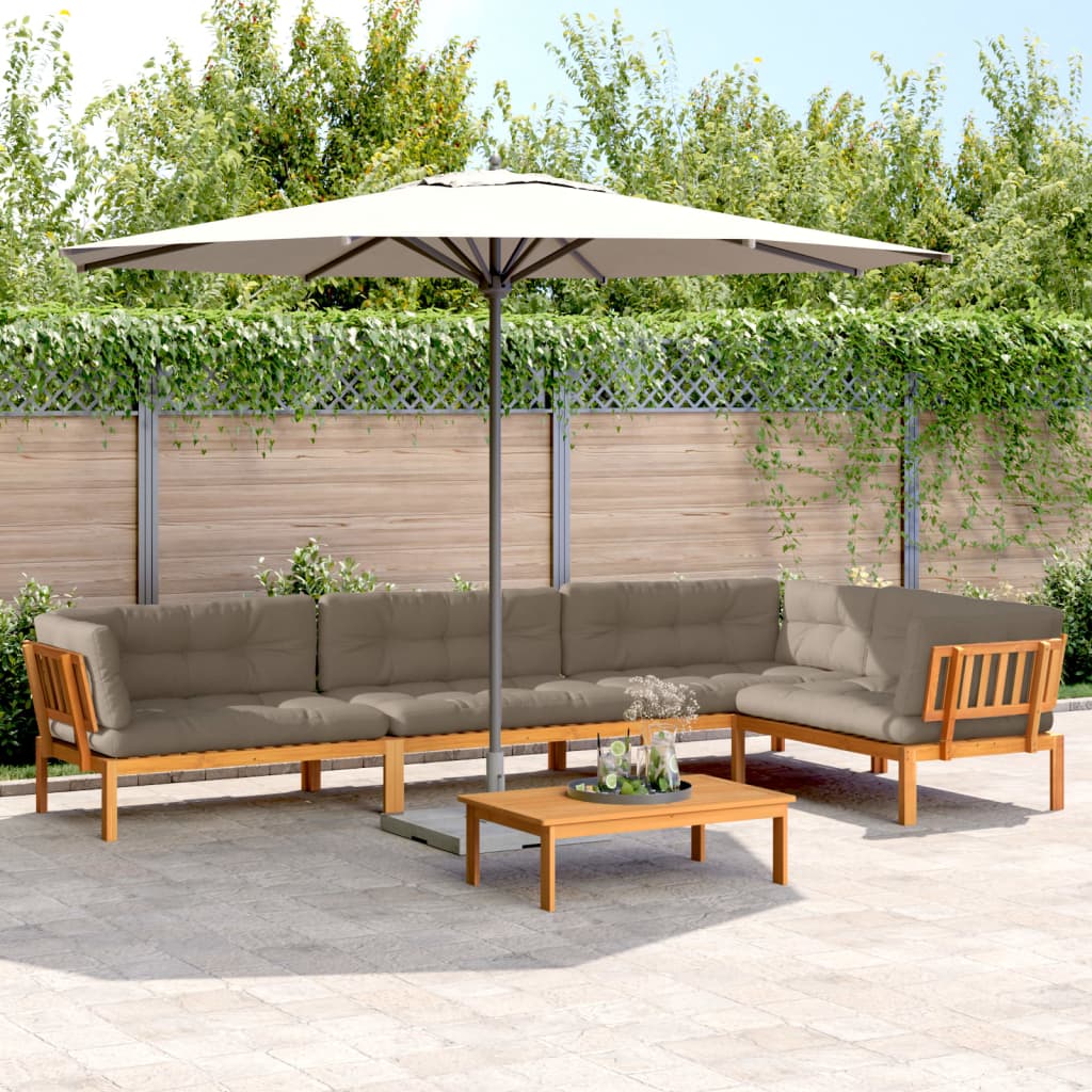 5 Piece Patio Pallet Sofa Set with Cushions Solid Wood Acacia