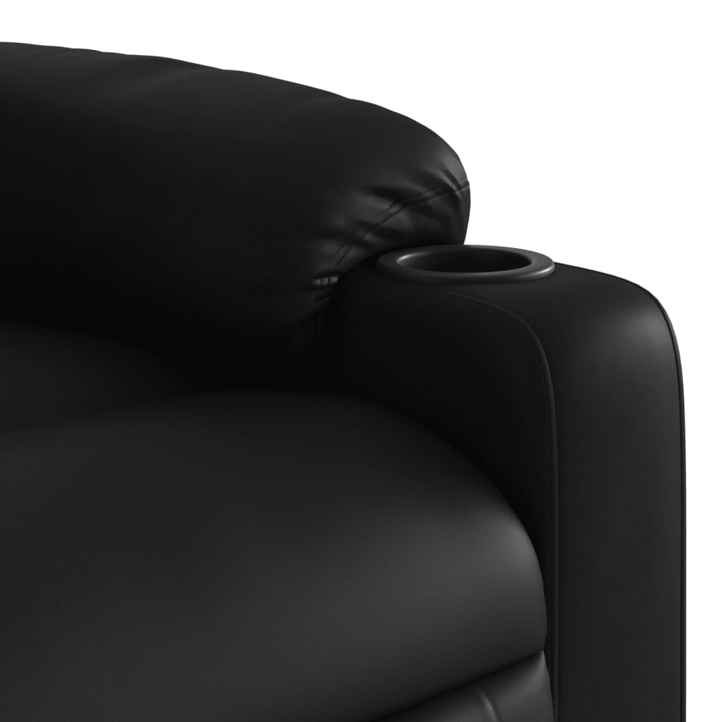 Electric Massage Recliner Chair Black Faux Leather