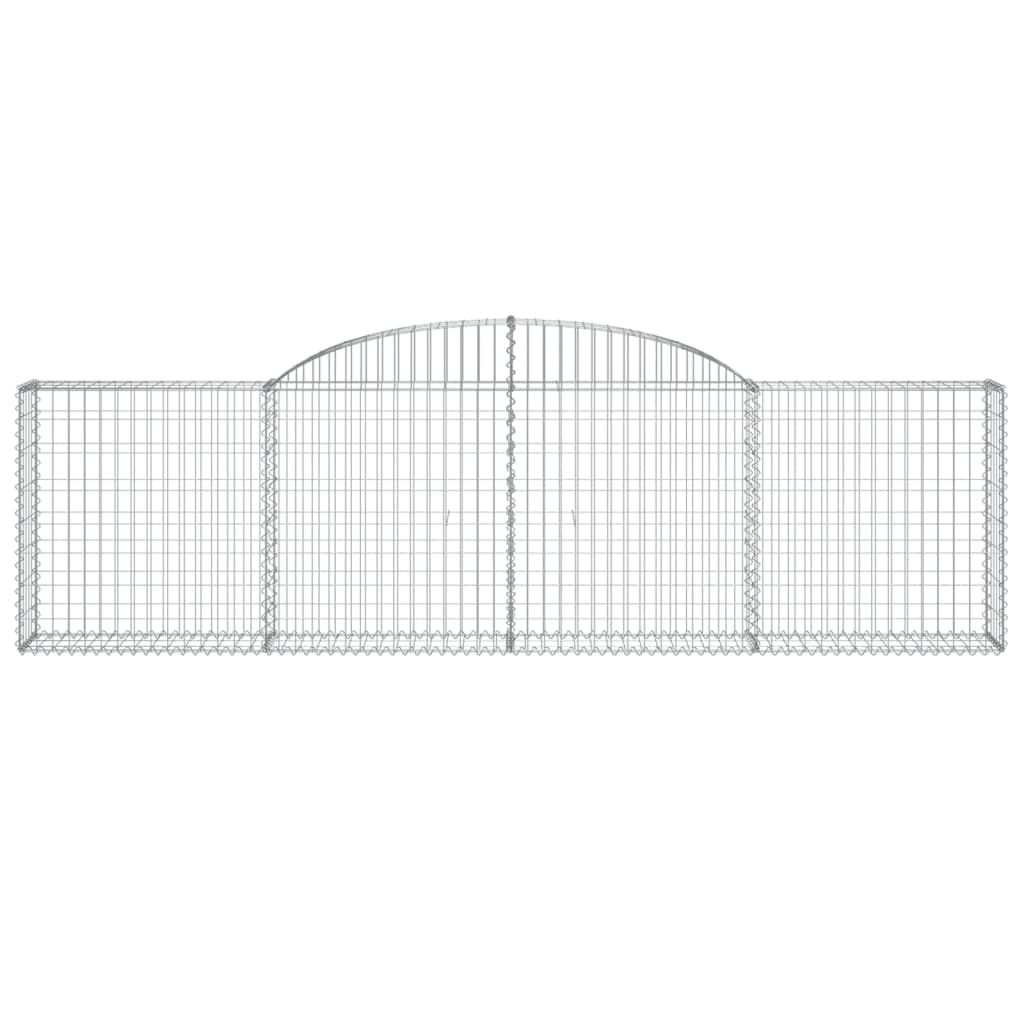 Arched Gabion Baskets 9 pcs 118.1"x11.8"x31.5"/39.4" Galvanized Iron