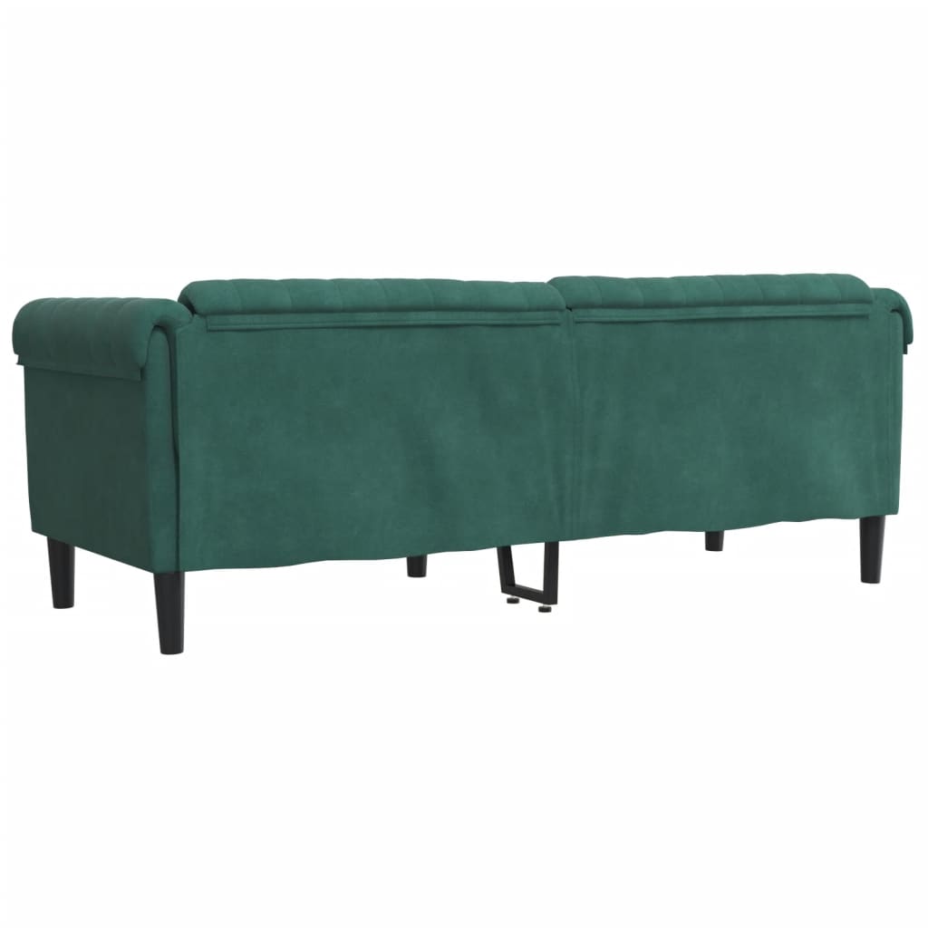 Sofa 3-Seater Dark Green Velvet