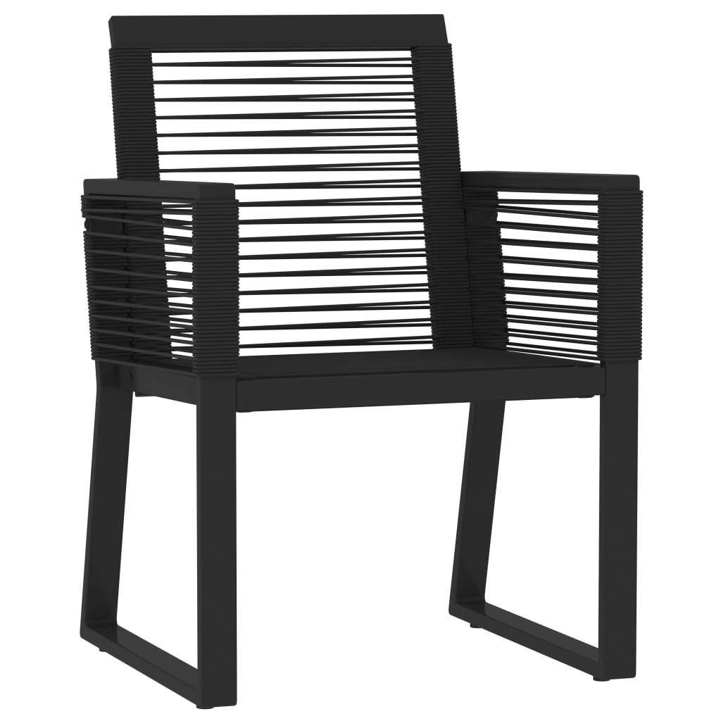 3 Piece Patio Dining Set Black