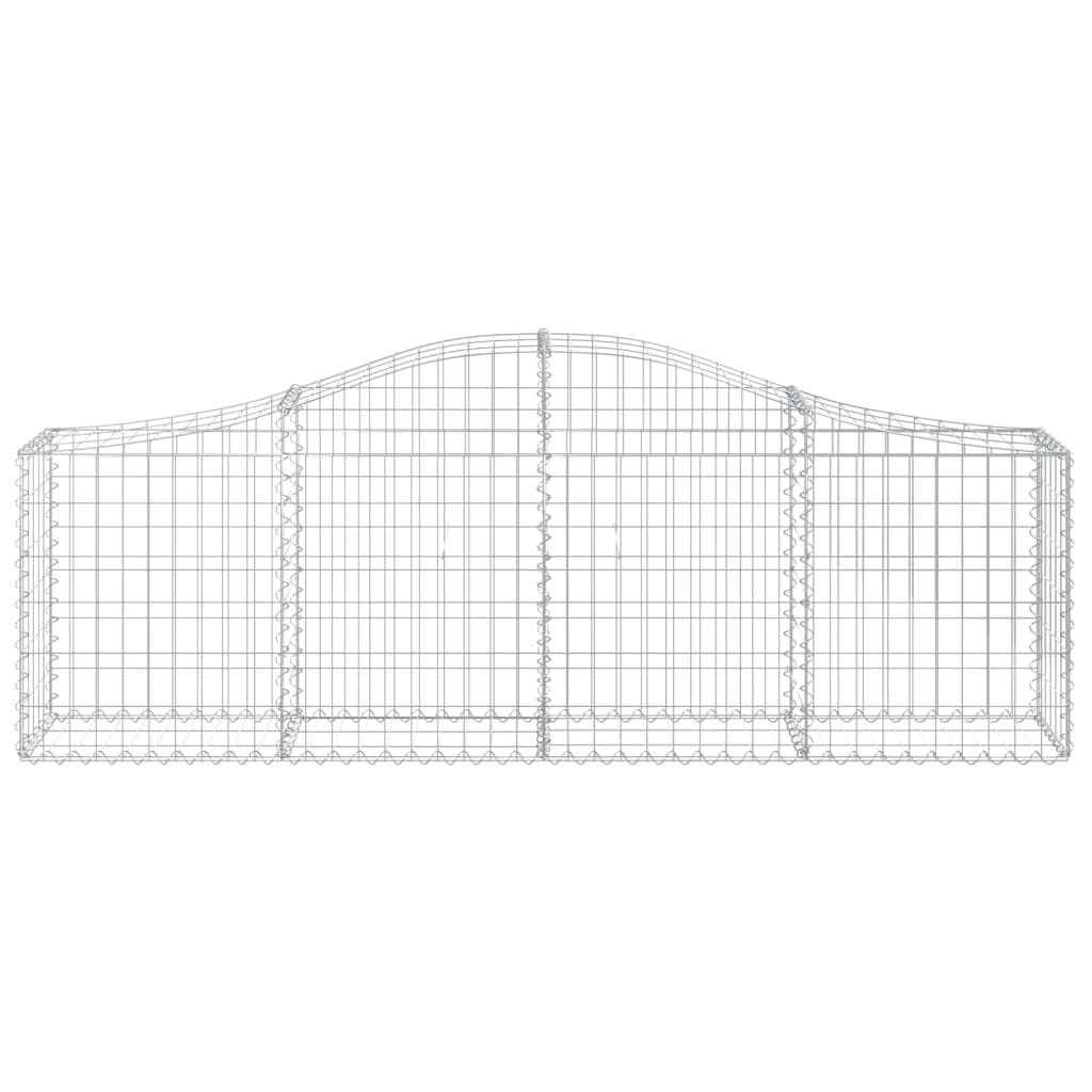 Arched Gabion Baskets 2 pcs 78.7"x11.8"x23.6"/31.5" Galvanized Iron