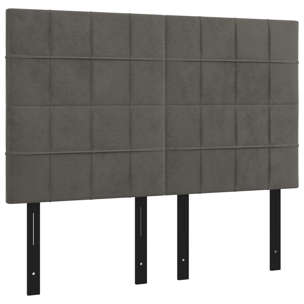 Headboards 4 pcs Dark Gray 28.3"x2"x30.7"/34.6" Velvet