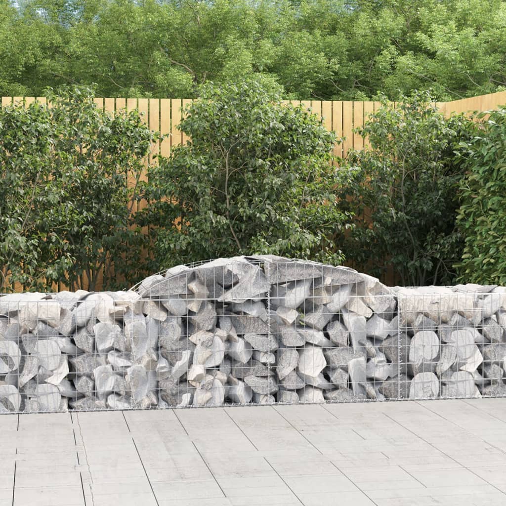 Arched Gabion Basket 118.1"x19.7"x23.6"/31.5" Galvanized Iron