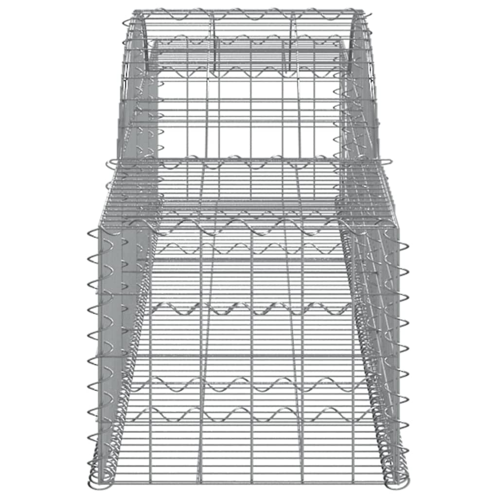 Arched Gabion Baskets 10 pcs 118.1"x19.7"x15.7"/23.6" Galvanized Iron