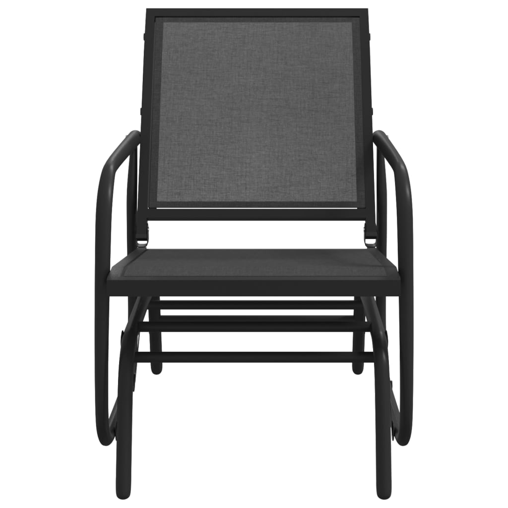 Garden Glider Chairs 2 pcs Black 24"x29.9"x34.3" Textilene&Steel