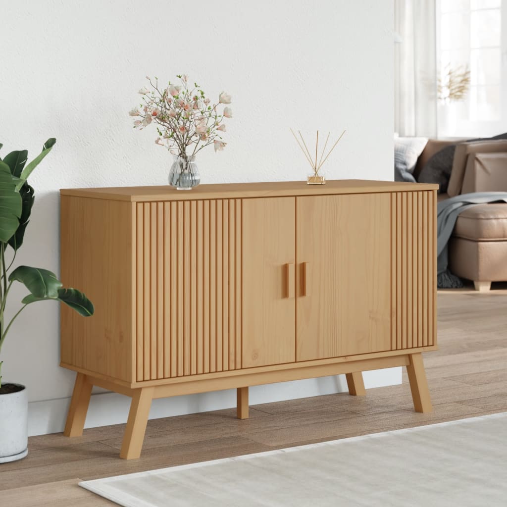 Sideboard OLDEN Brown 44.9"x16.9"x28.9" Solid Wood Pine