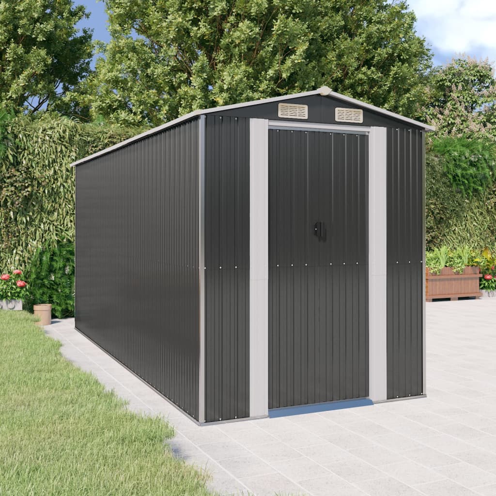 Garden Shed Anthracite 75.6"x173.2"x87.8" Galvanized Steel