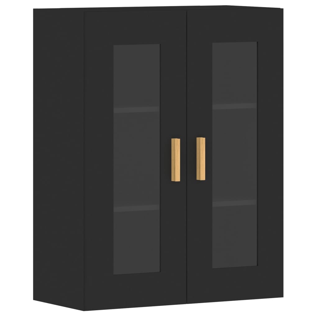 Wall Mounted Cabinets 2 pcs Black Engineered Wood