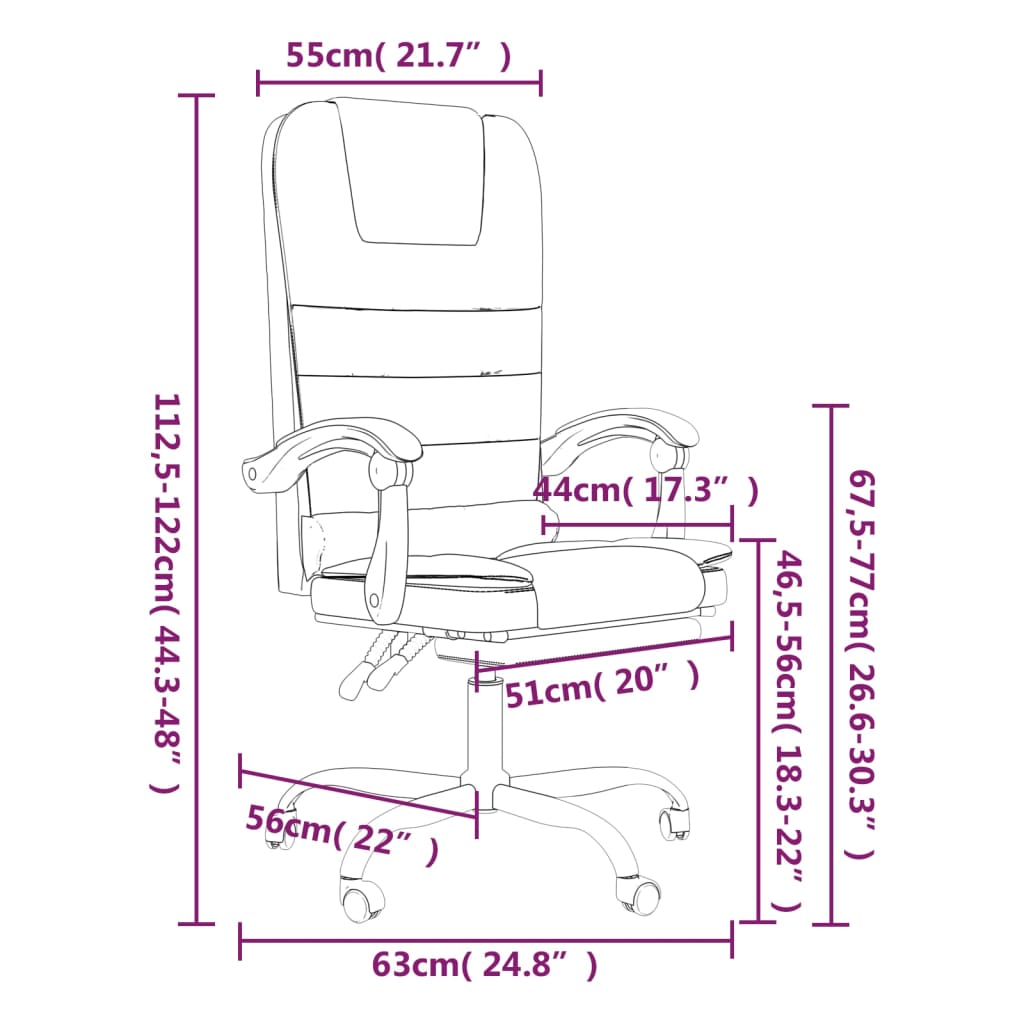 Massage Reclining Office Chair Dark Gray Fabric