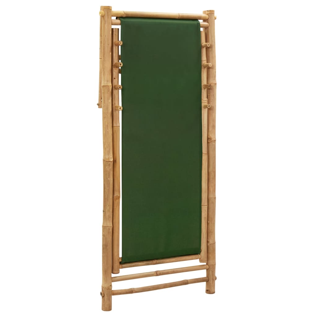 Deck Chair Bamboo and Canvas Green