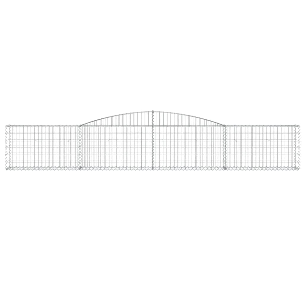 Arched Gabion Baskets 15 pcs 157.5"x11.8"x23.6"/31.5" Galvanized Iron