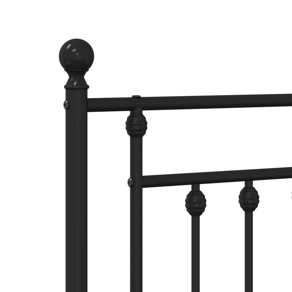 Metal Bed Frame without Mattress with Footboard Black 59.1"x78.7"