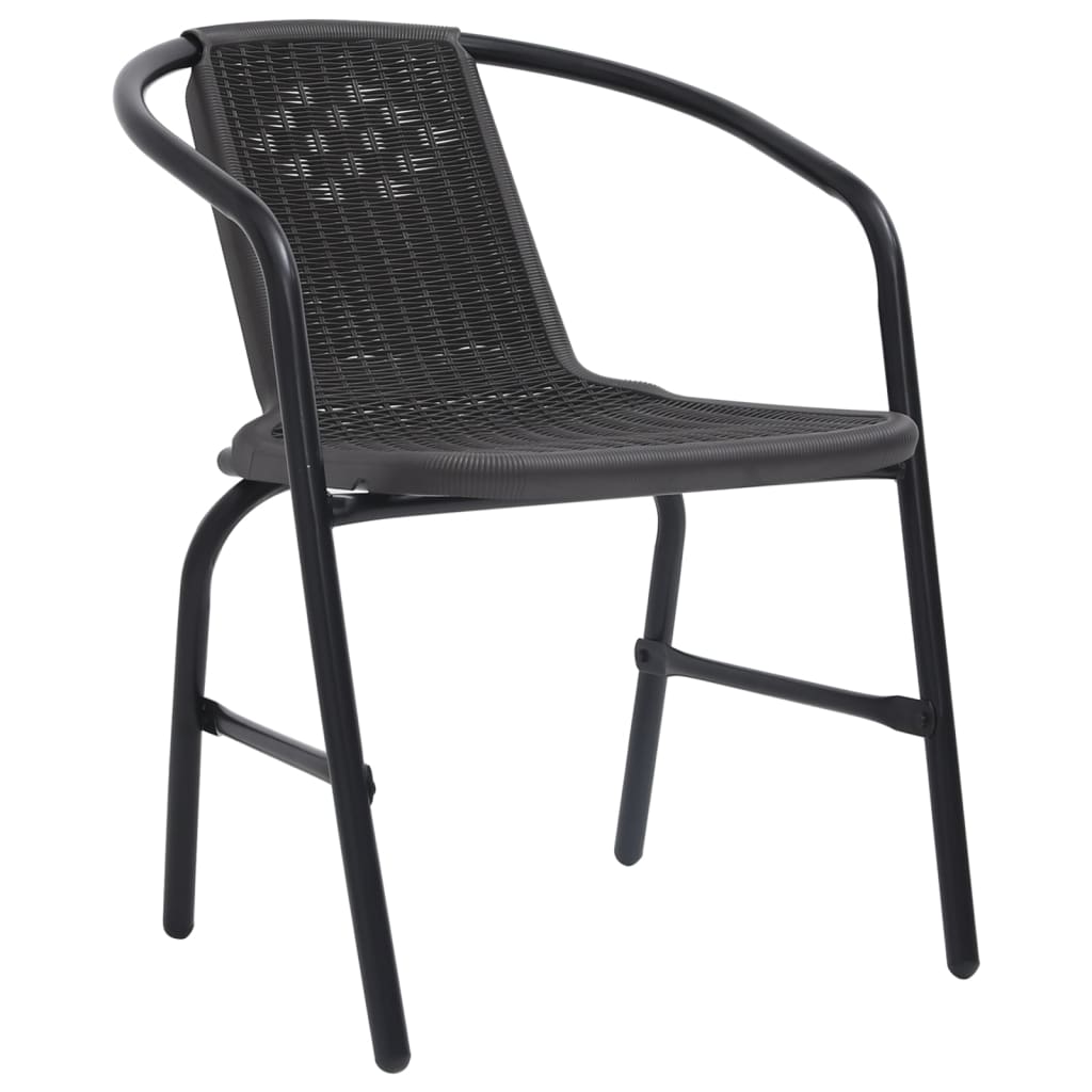 Garden Chairs 4 pcs Plastic Rattan and Steel 242.5 lb