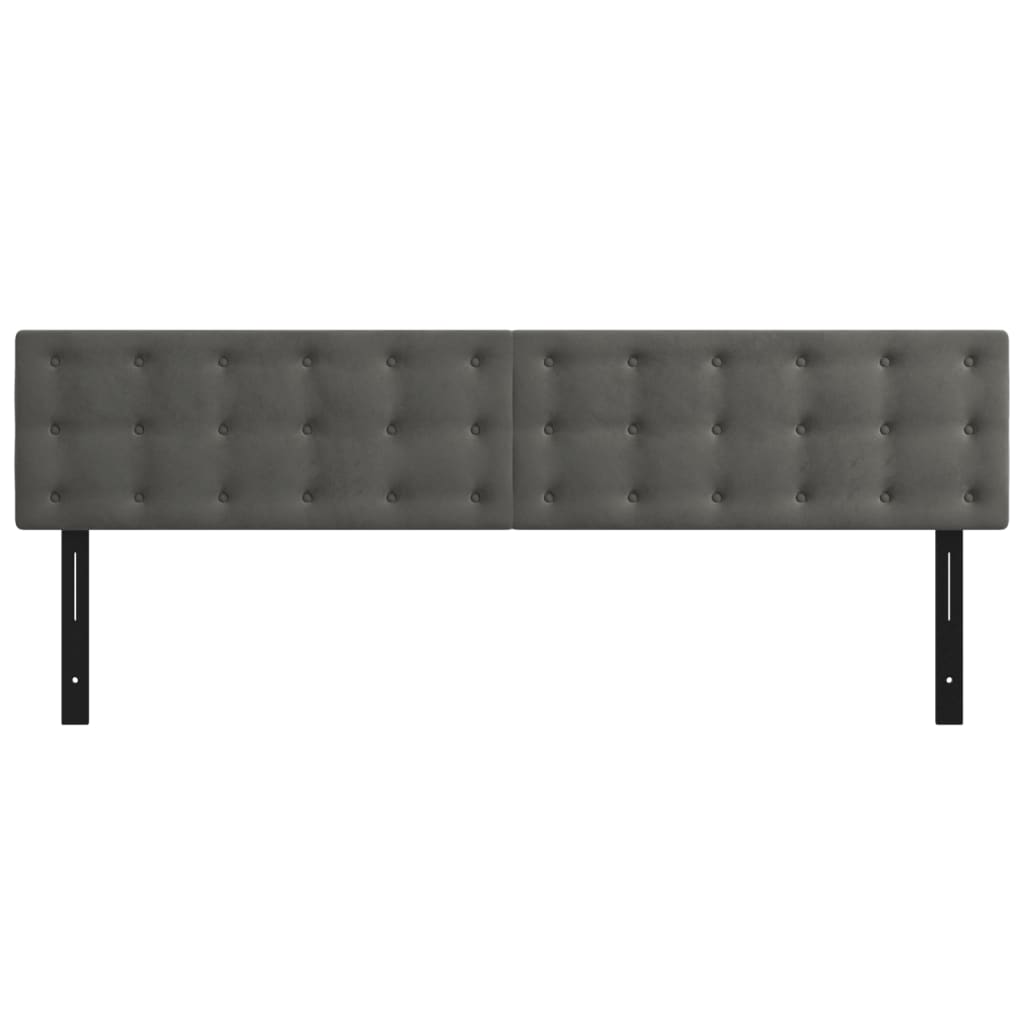 Headboards 2 pcs Dark Gray 39.4"x2"x30.7"/34.6" Velvet