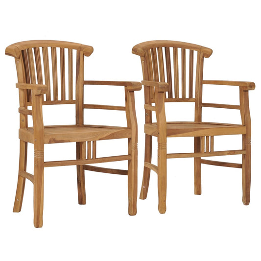 Patio Chairs 2 pcs Solid Teak Wood