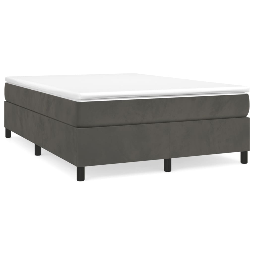 Bed Frame without Mattress Dark Gray Queen Velvet (US/AU Only)