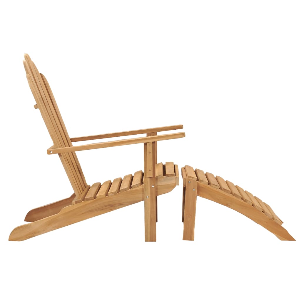 Adirondack Chair with Footrest Solid Teak Wood