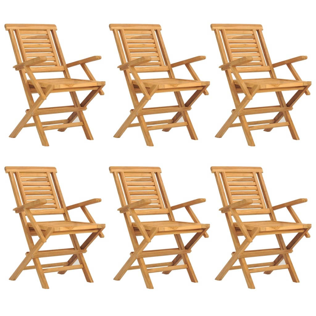 Folding Patio Chairs 6 pcs 22"x24.8"x35.4" Solid Wood Teak