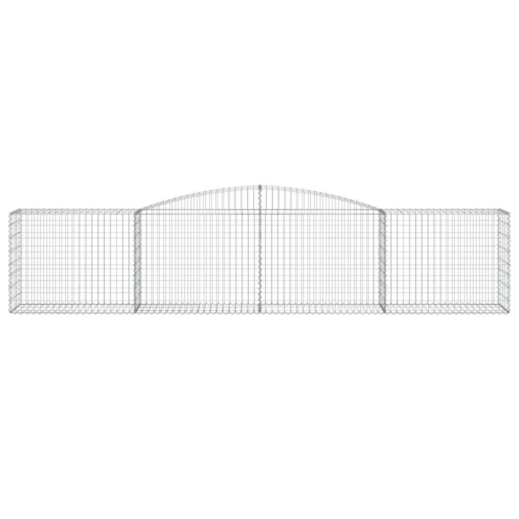 Arched Gabion Baskets 5 pcs 157.5"x19.7"x31.5"/39.4" Galvanized Iron