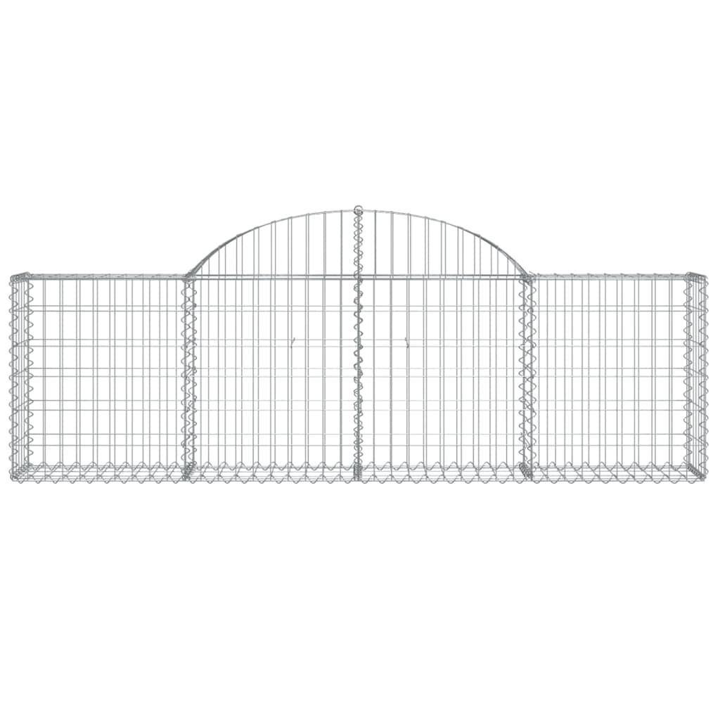 Arched Gabion Baskets 7 pcs 78.7"x11.8"x23.6"/31.5" Galvanized Iron