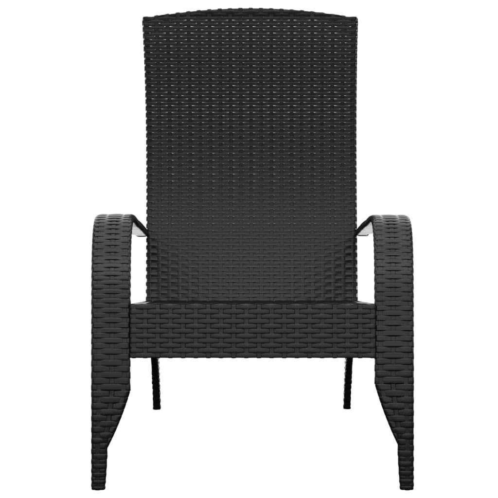 Patio Adirondack Chair Black Poly Rattan