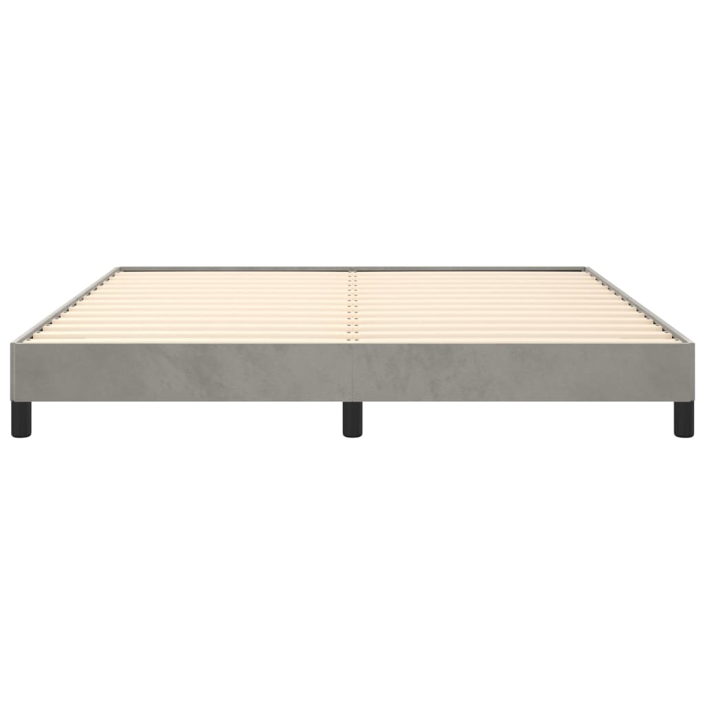 Bed Frame without Mattress Light Gray California King Velvet (US Only)