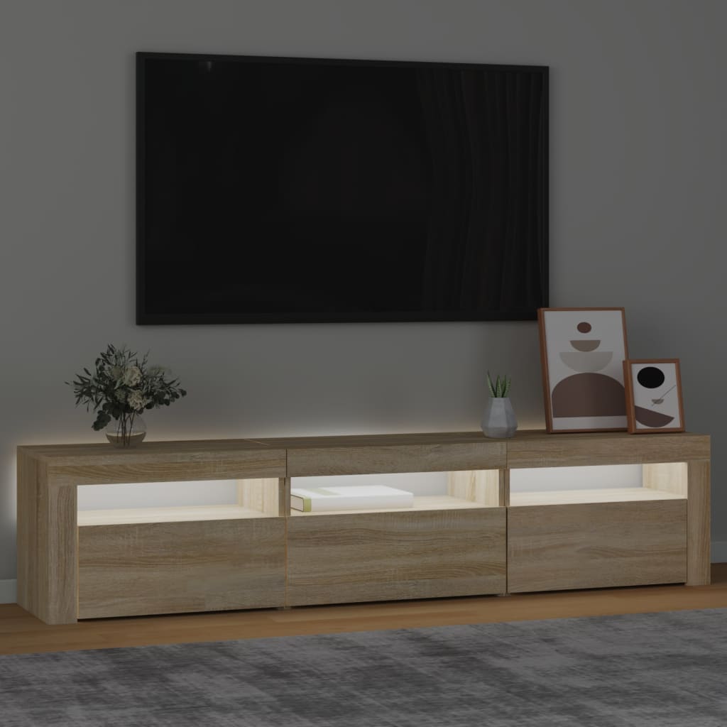 TV Stand with LED Lights Sonoma Oak 70.9"x13.8"x15.7"