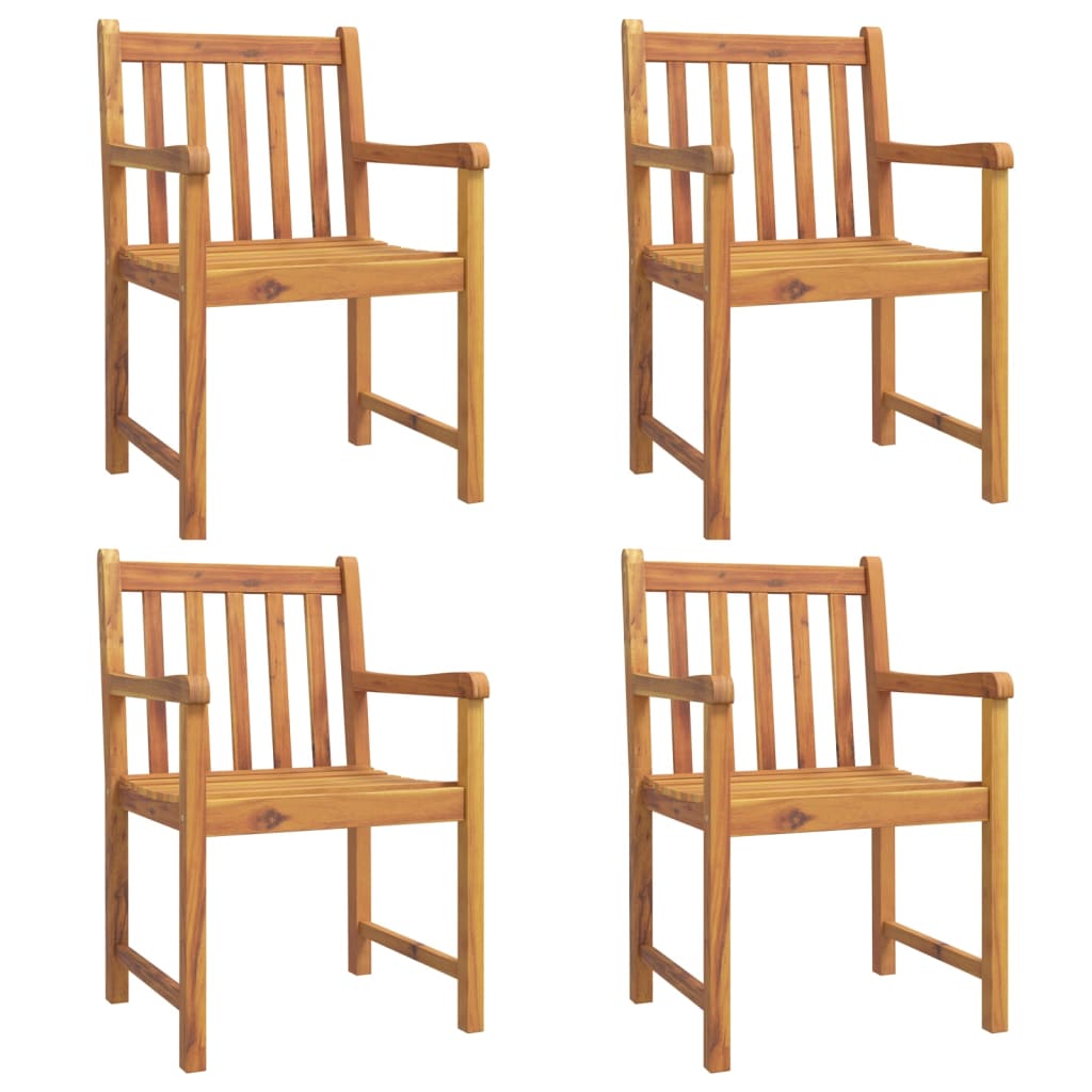 5 Piece Patio Dining Set Solid Wood Acacia