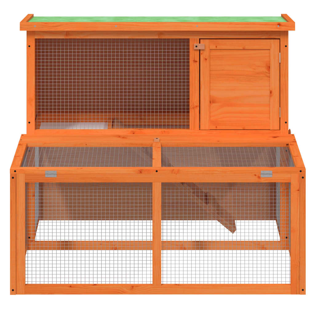 Rabbit Hutch Brown 40.2"x35.4"x33.3" Solid Wood Pine