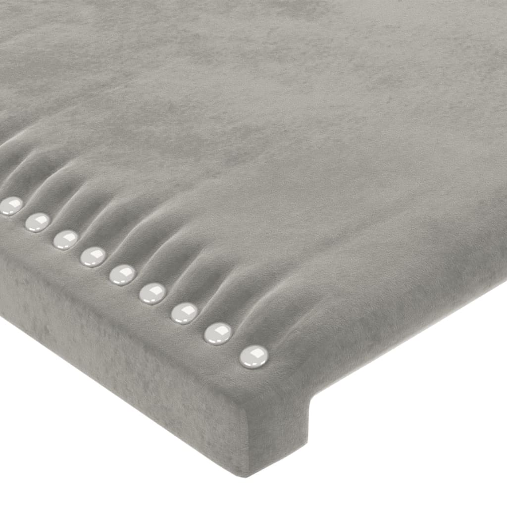 Headboard with Ears Light Gray 64.2"x9.1"x46.5"/50.4" Velvet