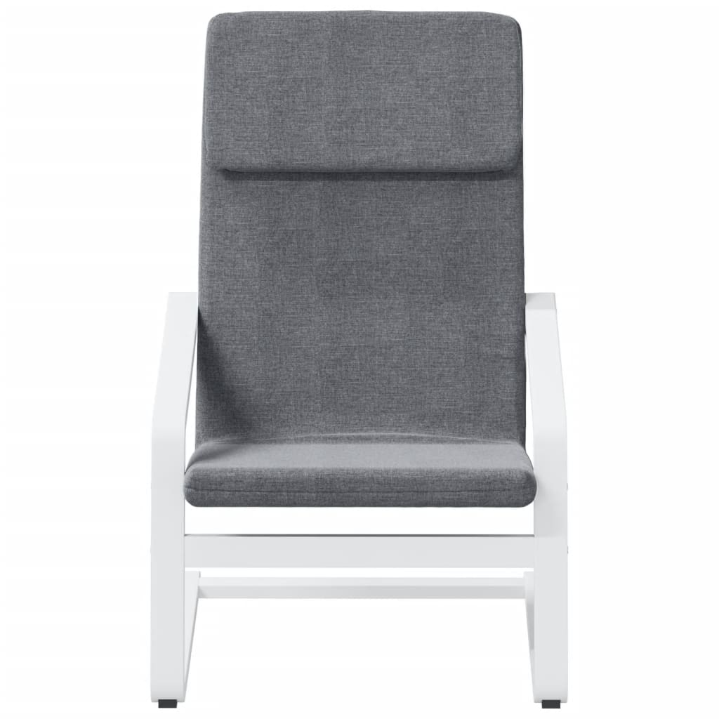 Relaxing Chair with Footstool Dark Gray Fabric