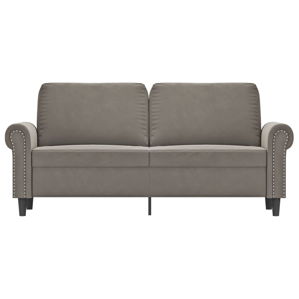 2-Seater Sofa Light Gray 55.1" Velvet