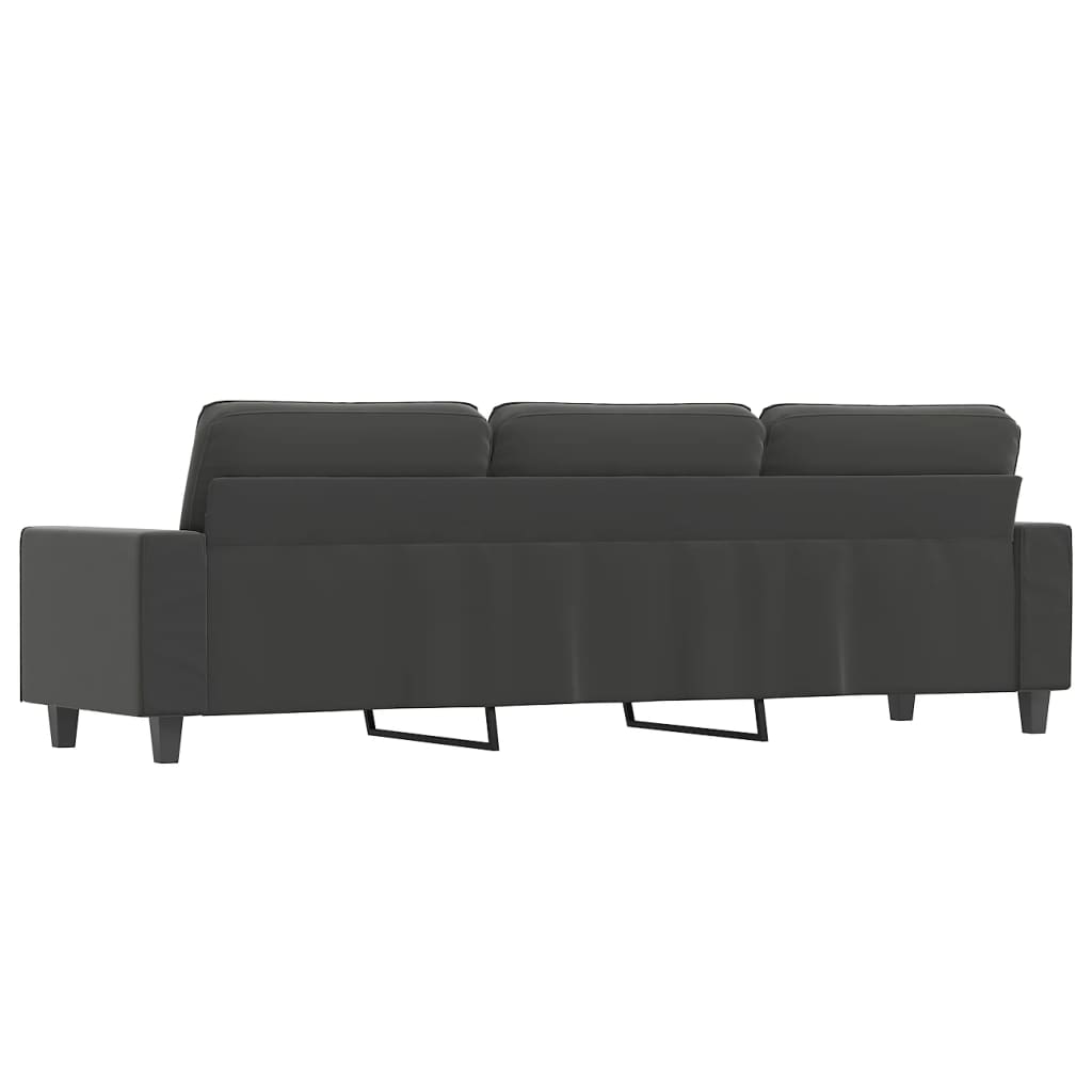 3-Seater Sofa Dark Gray 82.7" Microfiber Fabric