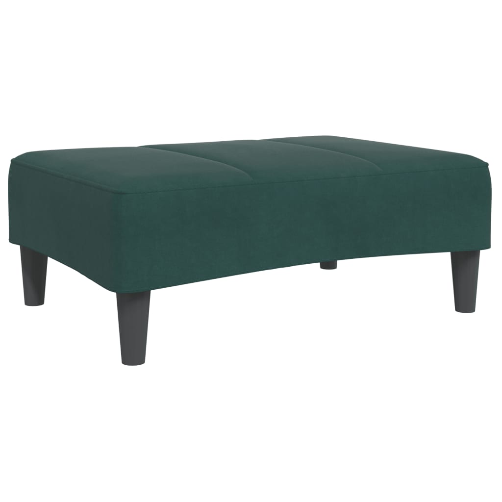 2-Seater Sofa Bed with Footstool Dark Green Velvet