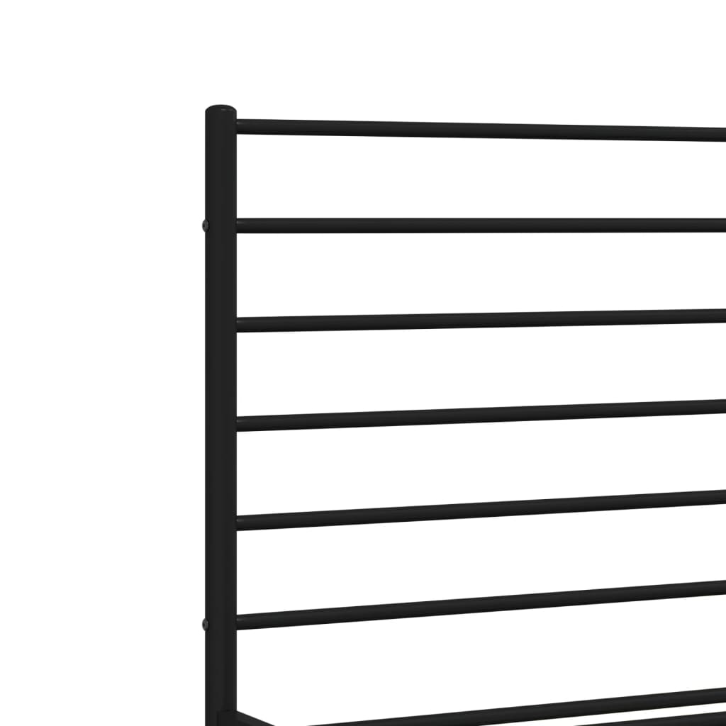 Metal Bed Frame without Mattress with Footboard Black 72"x83.9"