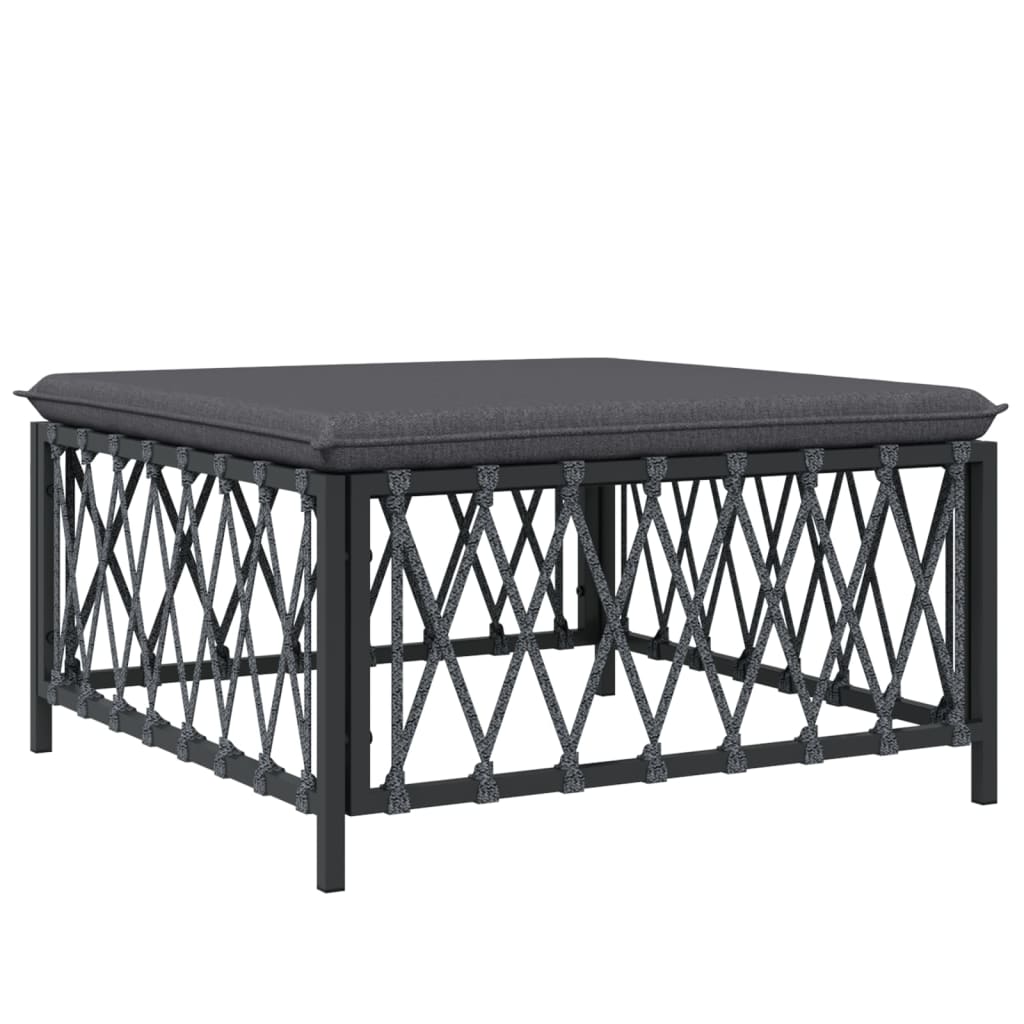 5 Piece Patio Lounge Set with Cushions Anthracite Steel