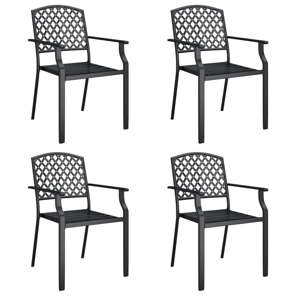 5 Piece Patio Dining Set Anthracite Steel