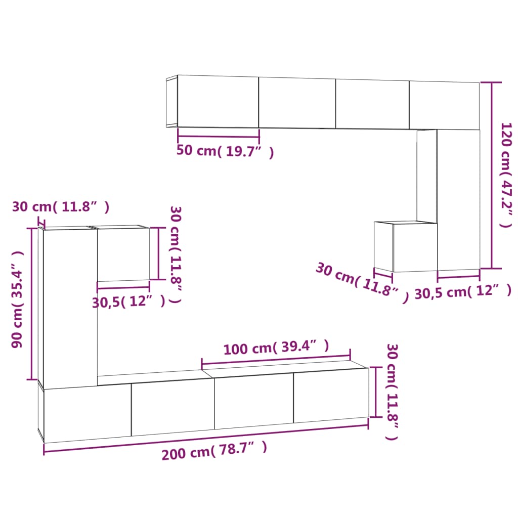 Wall-mounted TV Stand White Engineered Wood